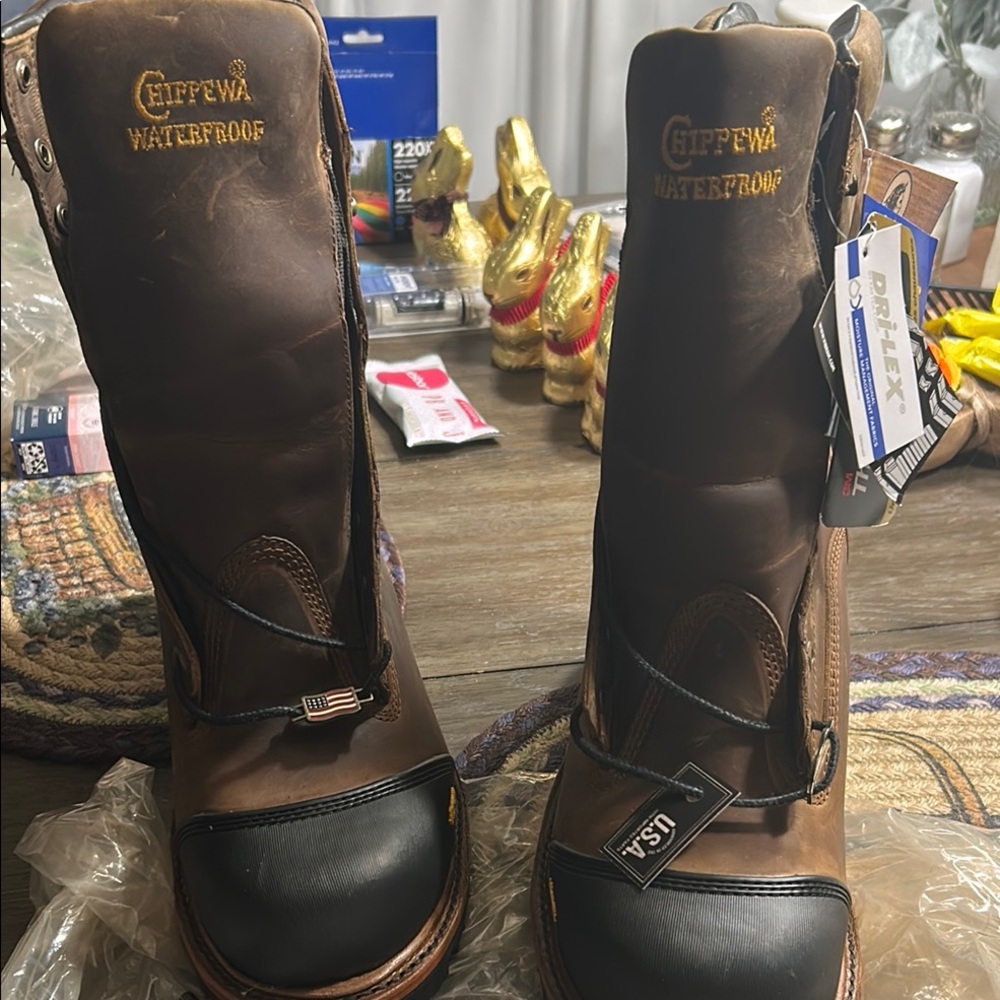 Chippewa Waterproof Brown and Black Boots